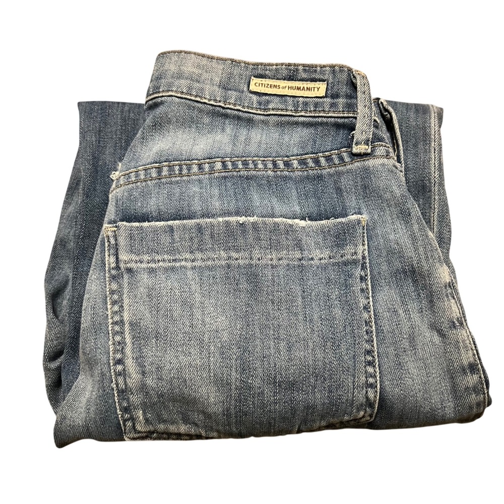 Citizens of Humanity Women's Denim Jeans Wide Leg Frayed Hem Size 27